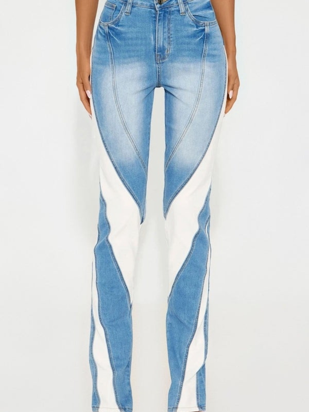 NEW! Two-Tone Blue & White Jeans